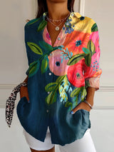 Sigrid | Floral Print Button-Up Shirt – Mehrfarbig