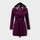 Elyana – Warmer Wintermantel mit Kapuze – Lila
