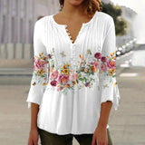 Devika - Bluse mit Floralprint – Weiß