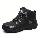 Winterschuhe Herren | Schnür-Wanderschuhe Mit Profilsohle – Schwarz