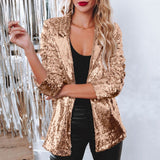 Deitra - Eleganter Blazer-Anzug mit funkelnden Pailletten – Roségold