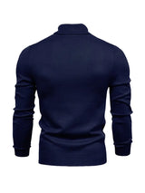 Pullover Herren Rollkragen Slim Fit | Langarm Smart Casual – Dunkelblau