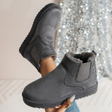 Winterschuhe Damen | Slip-On Stiefel Mit Elastischen Seitenteilen – Grau