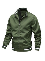 Stanton - Lässige Stehkragen Zip Up Jacke – Armeegrün