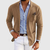 Moderne Herren Strickjacke | Leichter Cardigan Mit Taschen – Beige