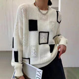 Clarisse™ - Entspanntes geometrisches Pullover – Weiß (Fast ausverkauft)
