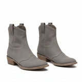 Sadie | Gepolstert Runde Spitze Cowboy-Stiefeletten – Grau
