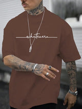Caleb - Herren-T-Shirt mit Rundhalsausschnitt – Braun