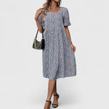 Carla | Frühlingsblüten-Kleid – Blau