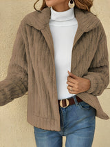 Teddy Damen Jacke Kurz | Kuschelig Bequem – Braun