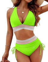 Robyn – Hochgeschnittene Bikinis mit Trendigem Design – Fluoreszierendes Gelb