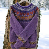Solva™ | Elegantes Vintage Jacquard Gilet – Lila