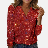 Yinthe – Diamantbluse Mit V-Ausschnitt – Rot
