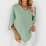 Rachel | Bluse mit V-Ausschnitt – Grün