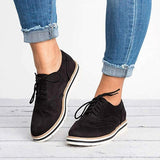 Nadia | Damen Schnüroxfords Plateausohle – Oxford Plateau Schuhe Komfort 2026 – Schwarz