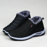 Winterschuhe Herren | Slip-On Mittlerer Schnitt Mit Elastikseitenteilen – Schwarz