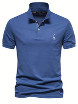 Noah | Slim Fit Klassisches Poloshirt mit sportlichem Kragen-Detail – Blau