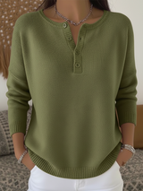 Belen - Softtouch-Henley-Sweatshirt – Grün