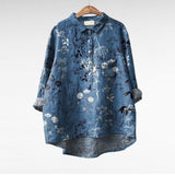 Olivia | Oversized Leinen-Bluse – Print 5