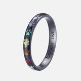 Eleganter Pfoten-Ring aus 925er Sterlingsilber von SENA – Schwarz