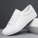 Rex | Herren Leder-Sneaker Low-Top Cupsole Casual – Weiß