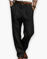 Herren Elegante Klassische Hose | Retro Nadelstreifen – Schwarz