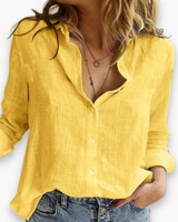 Damen Elegantes Langarmshirt | Vielseitig und Bequem – Gelb