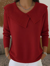 Railyn™ - Pullover mit Weitem Kragen – Rot