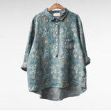 Olivia | Oversized Leinen-Bluse – Print 6
