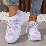 Destinee - Schmetterlingsmuster Schnür Turnschuh – Rosa