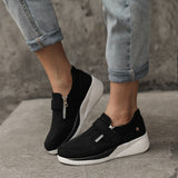 Laura - Sportschuhe mit Reißverschluss und Klettverschluss – Schwarz