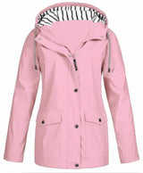 Ilektra – Elegante Langärmelig Wasserdicht KapuzenPullover – Rosa