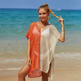Sandra | Hohles Bikini Überhemd – Orange Gelb