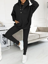 Amélie | Elegantes Sweatshirt-Set – Schwarz