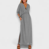 Elora – Langes Kleid mit fließender silhouette – Hellgrün