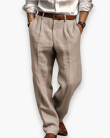Herren Elegante Klassische Hose | Retro Nadelstreifen – Beige