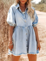 Francine | Mühelos stilvolles Denim-Kleid – Hellblau