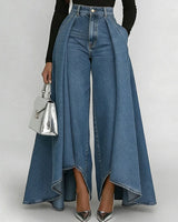 Elegante Weite Hose – Blau Jeans