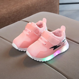 Bequeme Kleinkinderschuhe mit LED-Beleuchtung - GlowSteps – Rosa
