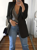 Lässiger lyra-blazer in ubergröße – Schwarz