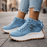 Kamala – Klobige Sohle Schnür Turnschuh – Blau