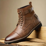 Dylan – Lässige Stiefeletten Mit Schnallen – Kaffee