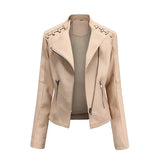 Drune | pu-lederjacke mit reibverschluss – Khaki