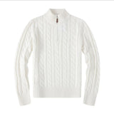 Mathias | Stylischer Pullover mit Halbreißverschluss – Weiß