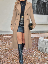 Margot | Doppelreihiger Mantel mit Reverskragen – Khaki