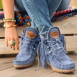 Dolores - Orthopädisch geformte Wildlederstiefel – Blau