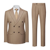 Herren-Anzug mit strukturset | Für formelle anwendungen – Khaki