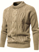 Einfarbiger Strickpullover Für Herren, Vintage-Pullover – Khaki