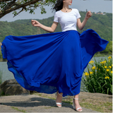 Ingrid - Langer Chiffonrock – Marineblau