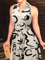 Sonia | Ärmelloses Kleid für Damen – Beige